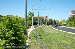 Viennaslide-05294062 Montpellier, moderne Tramway Linie 4, Fahrzeugdesign von Christian Lacroix - Montpellier, modern Tramway Line 4, Design by Christian Lacroix, Les Aubes