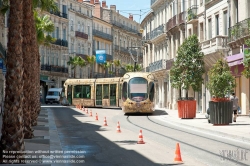 Viennaslide-05294076 Montpellier, moderne Tramway Linie 4, Fahrzeugdesign von Christian Lacroix - Montpellier, modern Tramway Line 4, Design by Christian Lacroix, Observatoire