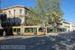 Viennaslide-05294100 Montpellier, moderne Tramway Linie 4, Fahrzeugdesign von Christian Lacroix - Montpellier, modern Tramway Line 4, Design by Christian Lacroix, Saint-Denis