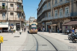 Viennaslide-05294102 Montpellier, moderne Tramway Linie 4, Fahrzeugdesign von Christian Lacroix - Montpellier, modern Tramway Line 4, Design by Christian Lacroix, Saint-Denis