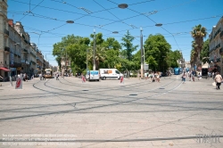 Viennaslide-05294107 Montpellier, moderne Tramway Linie 4, Fahrzeugdesign von Christian Lacroix - Montpellier, modern Tramway Line 4, Design by Christian Lacroix, Gare St Roch