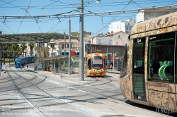 Viennaslide-05294111 Montpellier, moderne Tramway Linie 4, Fahrzeugdesign von Christian Lacroix - Montpellier, modern Tramway Line 4, Design by Christian Lacroix, Corum