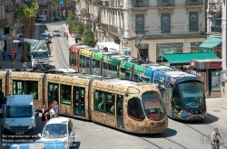 Viennaslide-05294112 Montpellier, moderne Tramway Linie 4, Fahrzeugdesign von Christian Lacroix - Montpellier, modern Tramway Line 4, Design by Christian Lacroix, Observatoire