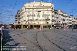 Viennaslide-05294116 Montpellier, moderne Tramway Linie 4, Fahrzeugdesign von Christian Lacroix - Montpellier, modern Tramway Line 4, Design by Christian Lacroix, Gare St Roch