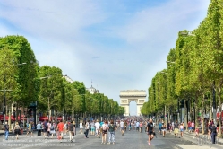 Viennaslide-05302206 Paris, Champs-Elysées, jeden ersten Sonntag des Monats ist die Straße für den Autoverkehr gesperrt