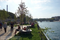 Viennaslide-05307125 Paris, Berges de Seine, schwimmende Insel am Ufer der Seine - Paris, Berges de Seine, Floating Island at the Banks of River Seine