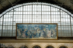Viennaslide-05309403 Paris, Gare de l'Est, 'Abfahrt der Infanteristen 1914', Albert Herter 1926 (Le Départ des poilus, août 1914)