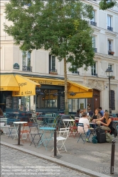Viennaslide-05320044 Paris, Place Sainte Marthe, Straßencafe // Paris, Place Sainte Marthe, Cafe