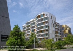 Viennaslide-05368114 Paris, Stadtentwicklungsgebiet Billancourt, Ile Seguin Rives de Seine, Quartier Trapeze