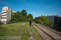 Viennaslide-05387038 Der Chemin de Fer de Petite Ceinture (Kleine Ringbahn) war eine 32 Kilometer lange, Paris umrundende Eisenbahnstrecke, die ab 1852 die in der Stadt gelegenen Endbahnhöfe miteinander verband. Sie verlief innerhalb der Stadtgrenze weitgehend entlang der Thiersschen Stadtbefestigung, einer Mitte des 19. Jahrhunderts errichteten Verteidigungsanlage, da sie auch militärischen Zwecken dienen sollte. Seit 1934 großenteils stillgelegt, sind ihre reichlich verbliebenen Gleise und Bahnhöfe seit Jahrzehnten Gegenstand von Debatten über Bebauung oder Bewahrung.