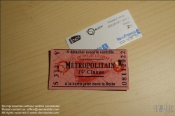 Viennaslide-05389032 Paris, historisches und aktuelles Metroticket // Paris, historic and recent Metro Ticket