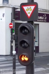 Viennaslide-05390039 Paris, Radweg, Abbiegen bei Rot - Paris, Cycle Path, right turn at red light