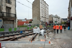 Viennaslide-05391012 Paris, Straßenbahnbaustelle in Saint-Denis - Paris, Tramway Construction in Saint-Denis