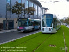 Viennaslide-05393076 Paris, Buslinie PC und moderne Tramway T3 - Paris, Bus Line PC and Modern Tramway T3