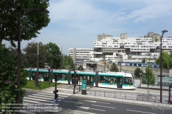 Viennaslide-05393627 Paris, moderne Tramway Linie T3bis, Hopital Robert Debre