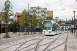 Viennaslide-05393638 Paris, moderne Tramway Linie T3bis, Porte de la Chapelle