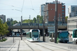 Viennaslide-05393645 Paris, moderne Tramway Linie T3bis, Porte de la Chapelle