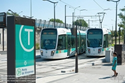 Viennaslide-05393647 Paris, moderne Tramway Linie T3bis, Porte de Pantin