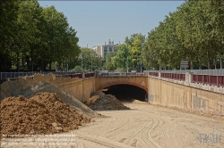 Viennaslide-05393904 Paris, moderne Straßenbahnlinie T3, Bd des Marechaux, Autounterführung wird zugeschüttet // Paris, modern Tramway Line T3, Bd des Marechaux