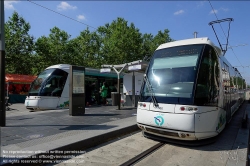 Viennaslide-05395129 Paris, St-Denis, moderne Straßenbahnlinie T5 // Paris, St-Denis, modern Tramway Line T5