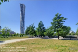 Viennaslide-06192173 Malmö, Stadtentwicklungsgebiet Västra Hamnen, Turning Tower von Santiago Calatrava vom Varvsparken // Malmö, Västra Hamnen Development Area, Turning Tower by Santiago Calatrava seen from Varvsparken