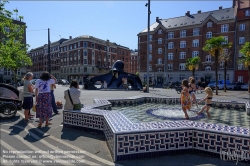 Viennaslide-06214915 Kopenhagen, Superkilen Park, Brunnen aus Marokko // Copenhagen, Superkilen Park, Fountain from Marocco