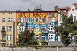 Viennaslide-06300017 Berlin, bunt bemalte Fassade // Berlin, colourfully painted facade