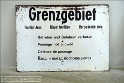 Viennaslide-06308910 Berliner Mauer, Tafel Grenzgebiet - Berlin Wall, old Sign