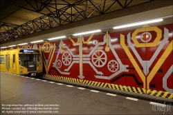 Viennaslide-06392068 Berlin, U-Bahn, U7 Rohrdamm, Stationsgestaltung von Rainer G. Rümmler // Berlin, Underground, U7 Rohrdamm, Design by Rainer G. Rümmler