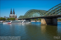 Viennaslide-06451805 Köln, Hohenzollernbrücke über den Rhein und Kölner Dom