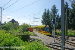 Viennaslide-06521801 Basel, Straßenbahn BLT (Baselland Transport), eine Bahn vom Typ Stadler Tango in der Endstation Rodersdorf