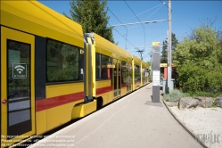 Viennaslide-06521808 Basel, Straßenbahn BLT (Baselland Transport), eine Bahn vom Typ Stadler Tango in der Endstation Rodersdorf