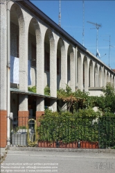 Viennaslide-06620966 Toviscosa wurde unter Benito Mussolini 1938 nach Trockenlegung der umliegenden Sümpfe als Prestigeobjekt mit einer riesigen Zellulose-Fabrik und architektonisch durchdachter Arbeitersiedlung im Sinne großer Autarkiebestrebungen angelegt.