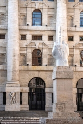 Viennaslide-06631120 L.O.V.E (2011), a 36-foot white marble sculpture middle finger sticking straight up from an otherwise fingerless hand, pointing away from Borsa Italiana in Milan