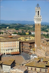 Viennaslide-06642407 Siena, Panorama vom Duomo Nuovo mit Palazzo Pubblico und Torre del Mangia - Siena, Panorama from Duomo Nuovo with Palazzo Pubblico and Torre del Mangia