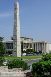Viennaslide-06749101 Rom, EUR-Viertel, Marconi-Obelisk von Arturo Dazzi // Rome, EUR (Esposizione Universale di Roma), Marconi Obelisk by Arturo Dazzi