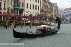 Viennaslide-06820104 Venedig, Gondel im Regen - Venice, Gondola in the Rain