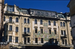 Viennaslide-07110143 Prag, historische Jugendstilfassade - Prague, Historic Art Nouveau Facade