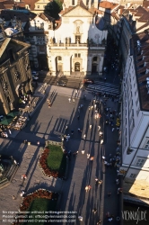 Viennaslide-07110159 Prag, Blick vom Altstädter Brückenturm auf die Salvatorkirche, Staroměstská mostecká věž