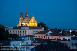 Viennaslide-07141132 Blick auf Petrov mit Kathedrale in Brünn von der Festung Špilberk