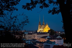 Viennaslide-07141133 Blick auf Petrov mit Kathedrale in Brünn von der Festung Špilberk