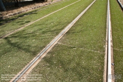 Viennaslide-07319940 Budapest, Straßenbahn, Kunststoff-Rasengleis - Budapest, Tramway, Plastic Lawn Track