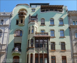 Viennaslide-07327208 Budapest, Wohnhaus Béla Bedö, Honved utca 3, Emil Vidor 1903 // Budapest, Apartment House Béla Bedö, Honved utca 3, Emil Vidor 1903 