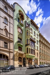 Viennaslide-07327221f Budapest, Wohnhaus Béla Bedö, Honved utca 3, Emil Vidor 1903 // Budapest, Apartment House Béla Bedö, Honved utca 3, Emil Vidor 1903