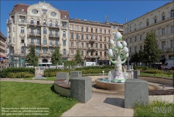 Viennaslide-07330168 Budapest, Stadtgestaltung, Jozsef Nador ter, Herend-Brunnen // Budapest, Public Space Design, Jozsef Nador ter, Herend Fountain