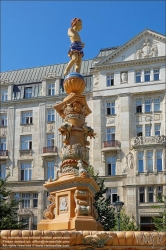 Viennaslide-07330171 Budapest, Stadtgestaltung, Jozsef Nador ter, Zsolnay-Brunnen // Budapest, Public Space Design, Jozsef Nador ter, Zsolnay Fountain