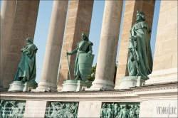 Viennaslide-07337021 Budapest, Heldenplatz, Hősök tere, Millenniumsdenkmal // Budapest, Hősök tere, Millennium Memorial