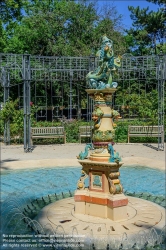 Viennaslide-07337076 Budapest, Stadtwäldchen Varosliget, Zsolnay-Brunnen im Rosengarten // Budapest, Varosliget, Zsolnay-Fountain at the Rose Garden