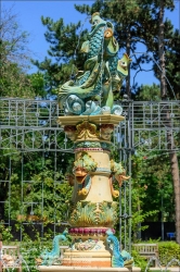 Viennaslide-07337077 Budapest, Stadtwäldchen Varosliget, Zsolnay-Brunnen im Rosengarten // Budapest, Varosliget, Zsolnay-Fountain at the Rose Garden
