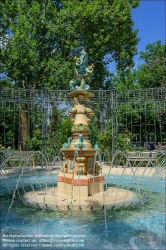 Viennaslide-07337078 Budapest, Stadtwäldchen Varosliget, Zsolnay-Brunnen im Rosengarten // Budapest, Varosliget, Zsolnay-Fountain at the Rose Garden